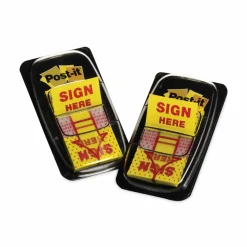 Post-it Flags, 1 in. x 1.7 in., 2 Dispensers, 50 Flags/Dispenser, Yellow, Printed 