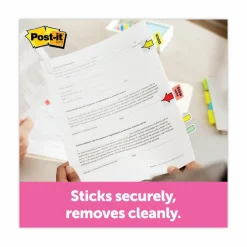 Post-it Flags, 1 in. x 1.7 in., 4 Dispensers, 50 Flags/Dispenser, Assorted Colors, "Sign Here", Back to School Supplies for Students