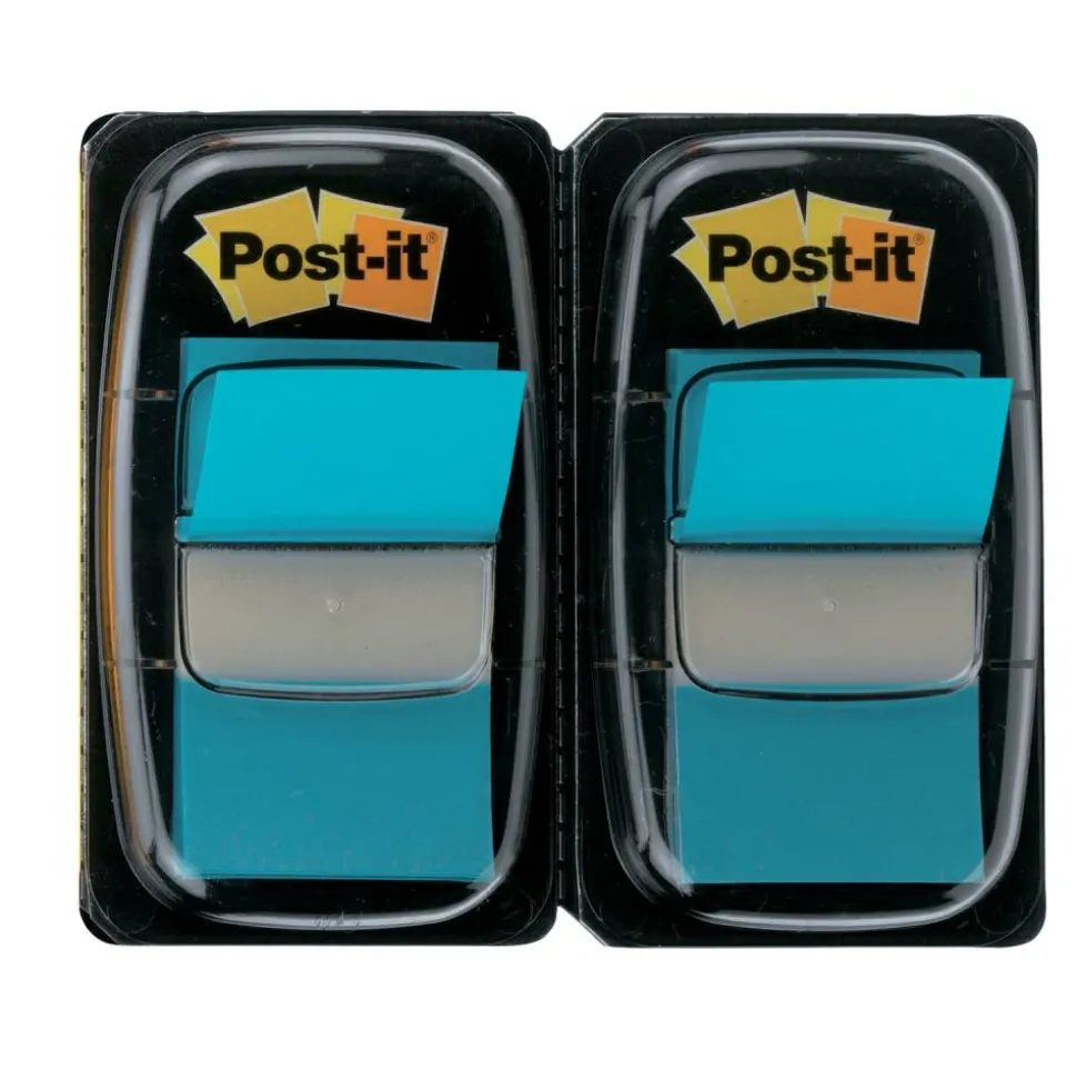 Post it Flags, 1" x 1 7/10", Bright Blue, 50 Flags Per Pad, Pack Of 2 Pads
