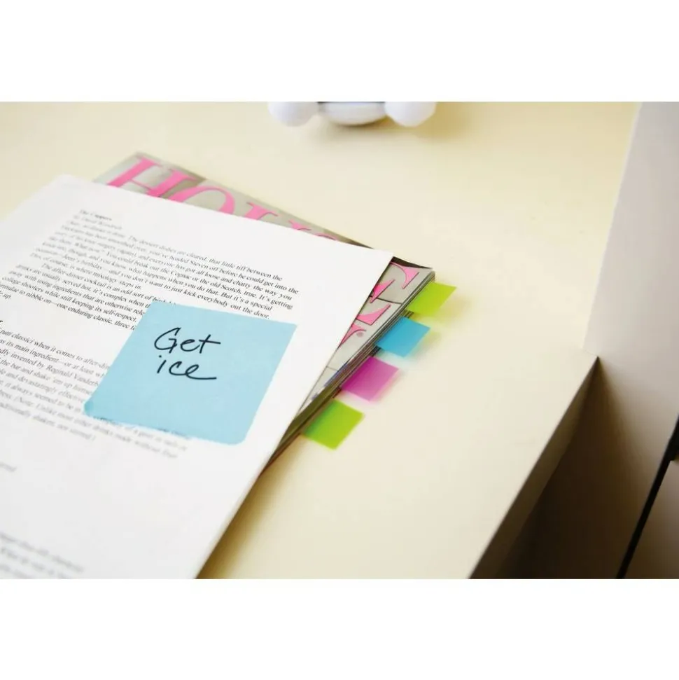 Post it Flags, 1" x 1 7/10", Bright Blue, 50 Flags Per Pad, Pack Of 2 Pads