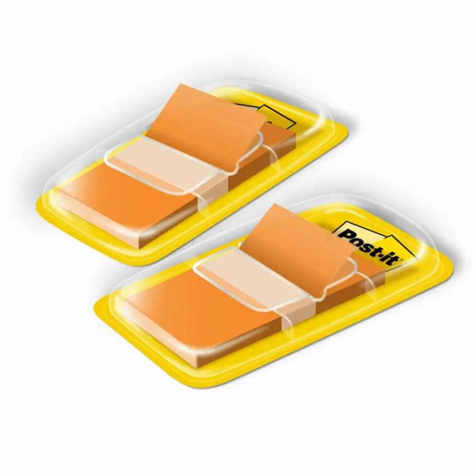 Post-it Flags, 1" x 1 -11/16", Orange, 50 Flags Per Pad, Pack Of 2 Pads