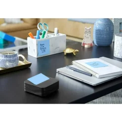Post-it Note Dispenser With 3 Note Pads, Black Wave Design