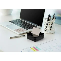 Post-it Note Dispenser With 3 Note Pads, Black Wave Design
