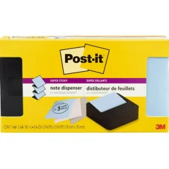 Post-it Note Dispenser With 3 Note Pads, Black Wave Design