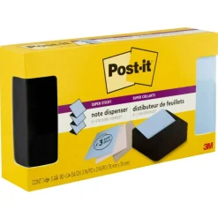 Post-it Note Dispenser With 3 Note Pads, Black Wave Design
