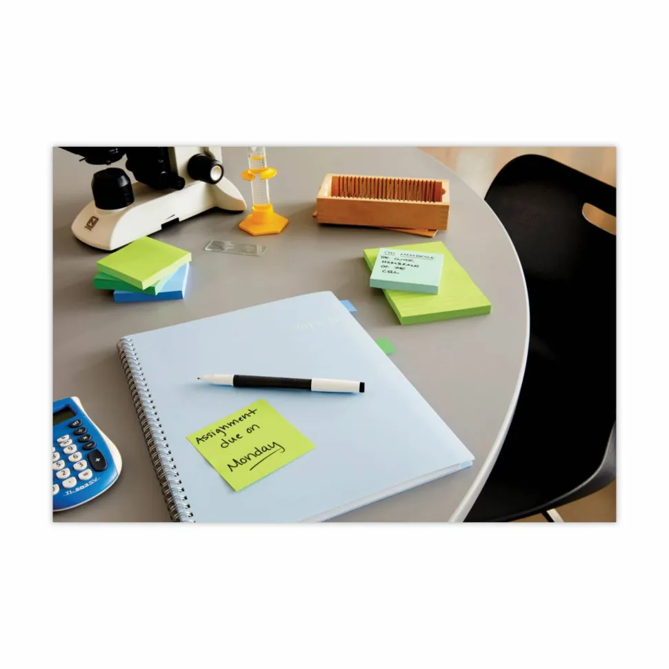 Post-it Notes and Flag Dispenser, 1 Dispenser, 1 Pad, 90 Sheets/Pad, Black Base with Clear Top, 2 Flag Dispensers, 50 Flags/Dispenser, Clean Removal
