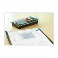 Post-it Notes and Flag Dispenser, 1 Dispenser, 1 Pad, 90 Sheets/Pad, Black Base with Clear Top, 2 Flag Dispensers, 50 Flags/Dispenser, Clean Removal