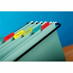Post-it Notes Durable Angled Hanging File Folder Tabs, 2", Pack Of 24 Tabs, Assorted Colors.
