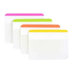 Post-it Notes Durable Filing Tabs, 2", Assorted Colors, 6 Flags Per Pad, Pack Of 4 Pads
