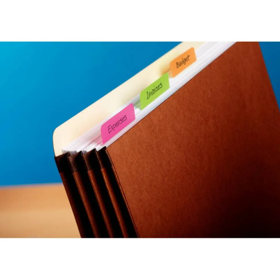 Post-it Notes Durable Filing Tabs, 2" x 1-1/2", Assorted Colors, 6 Flags Per Pad, Pack Of 4 Pads