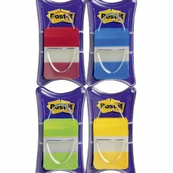 Post-it Notes Durable Filing Tabs, 1", Assorted Colors, 25 Flags Per Pad, Pack of 4