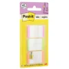 Post-it Notes Durable Filing Tabs, 1" x 1-1/2", Green/Orange/Pink Color Bars, 22 Flags Per Pad, Pack Of 3 Pads