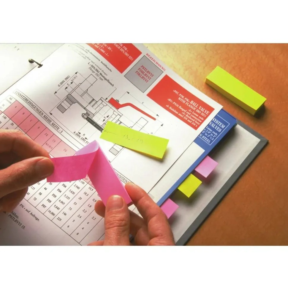 Post-it Notes Page Markers, 1/2" x 2", Electric Glow Colors, 100 Per Pad, Pack Of 5 Pads