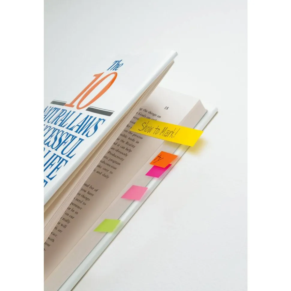 Post-it Notes Page Markers, 1/2" x 2", Jewel Pop Colors, 100 Per Pad, Pack Of 5 Pads
