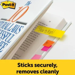 Post-it Notes Page Markers, 1" x 3", Ultra Colors, 50 Per Pad, Pack Of 4 Pads