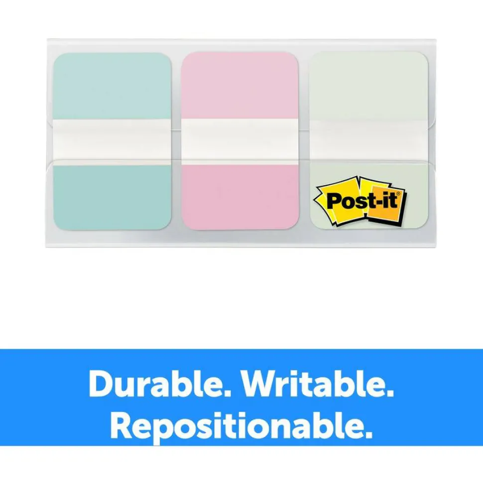 Post-it Pastel Color Tabs - 12 Tab(s)/Set - 1" Tab Height x 1.50" Tab Width - Assorted Pastel Tab(s) - 36 / Pack