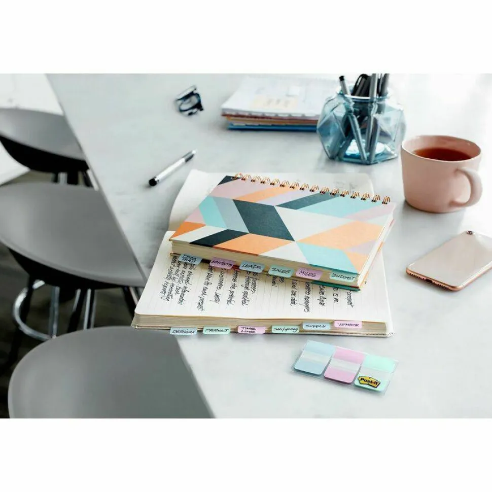 Post-it Pastel Color Tabs - 12 Tab(s)/Set - 1" Tab Height x 1.50" Tab Width - Assorted Pastel Tab(s) - 36 / Pack