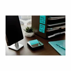 Post-it Pop Up Notes Dispenser, 3 in x 3, 1 Dispenser, 1 Pad, 45 Sheets/Pad, Clean Removal, Black Base with Steel Top