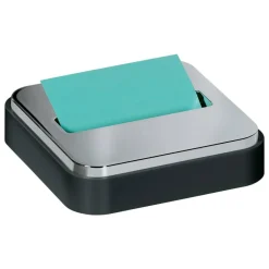Post-it Pop Up Notes Dispenser, 3 in x 3, 1 Dispenser, 1 Pad, 45 Sheets/Pad, Clean Removal, Black Base with Steel Top