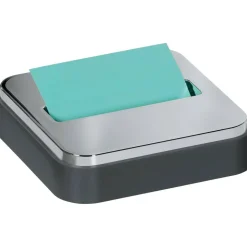 Post-it Pop Up Notes Dispenser, 3 in x 3, 1 Dispenser, 1 Pad, 45 Sheets/Pad, Clean Removal, Black Base with Steel Top