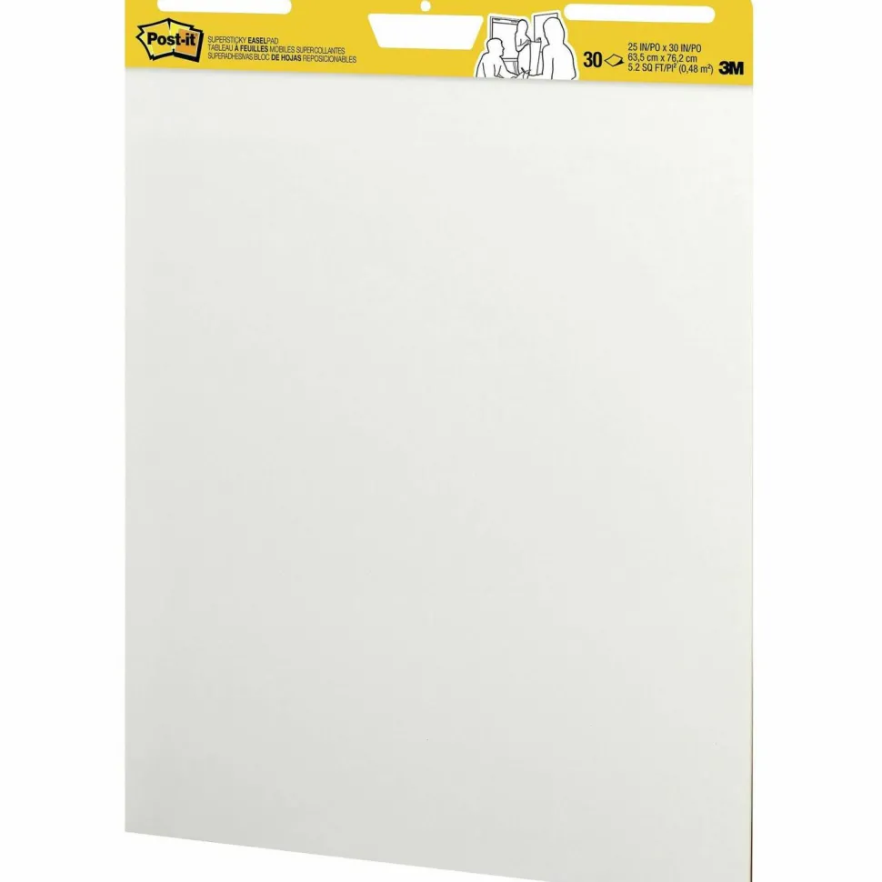 Post-it Super Sticky Easel Pads, 25" x 30", 4 Pads, 30 Sheets/Pad, School Supplies for Classrooms, White