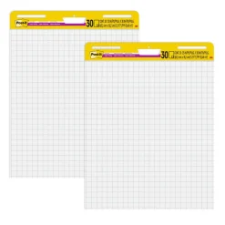 Post-it Super Sticky Easel Pads, 25 in x 30 in, 2 Pads, 30 Sheets/Pad, Grid Lined, Great for Virtual Teachers and Students, White