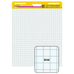 Post-it Super Sticky Easel Pads, 25 in x 30 in, 2 Pads, 30 Sheets/Pad, Grid Lined, Great for Virtual Teachers and Students, White
