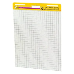 Post-it Super Sticky Easel Pads, 25 in x 30 in, 2 Pads, 30 Sheets/Pad, Grid Lined, Great for Virtual Teachers and Students, White