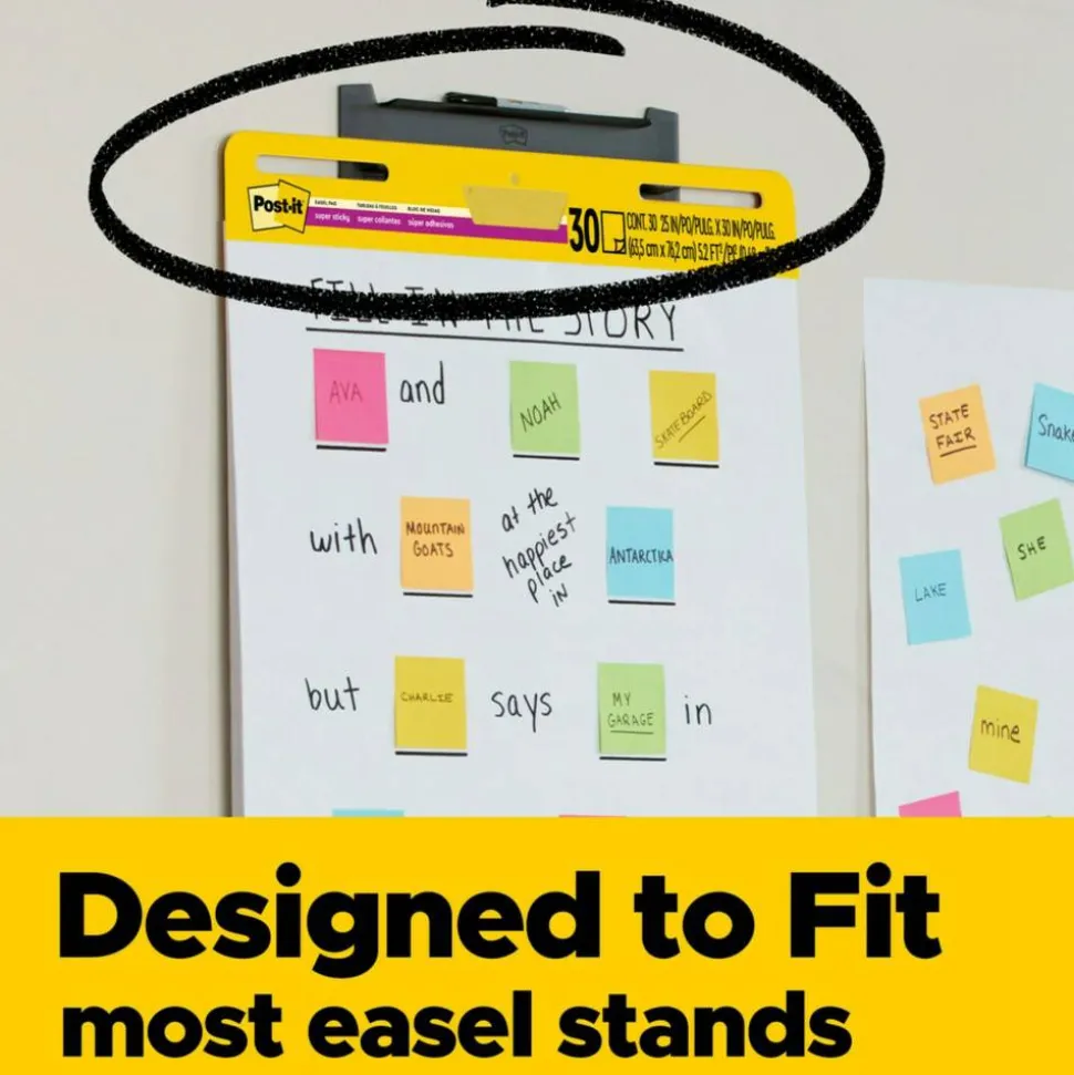 Post-it Super Sticky Easel Pads, 25" x 30", 1 Pad, 30 Sheets/Pad, School Supplies for Classrooms, White