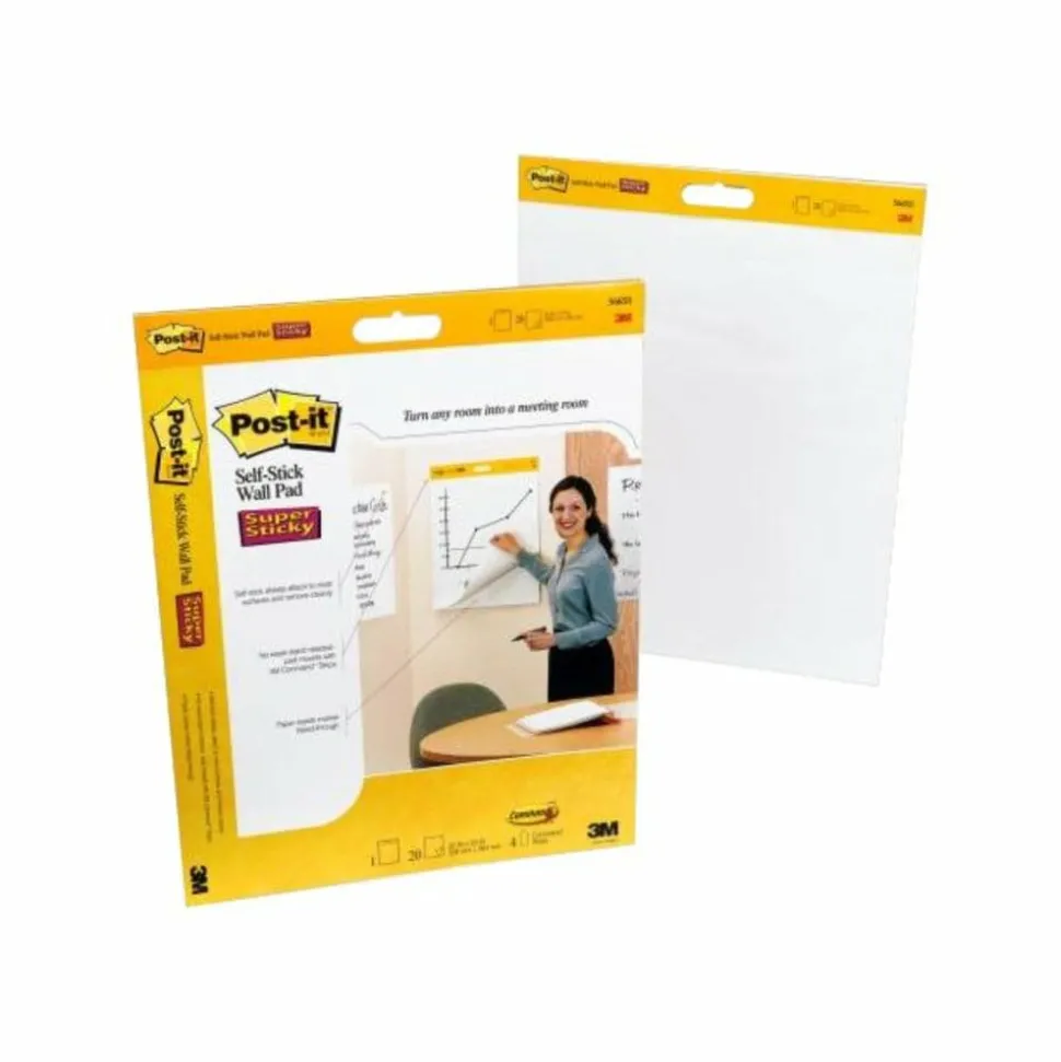 Post-it Super Sticky Easel Pads, 20" x 23", 4 Pads, 20 Sheets/Pad, School Supplies for Classrooms, White