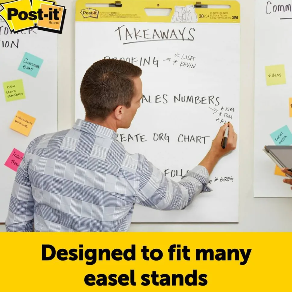 Post-it Super Sticky Easel Pads, 20" x 23", 4 Pads, 20 Sheets/Pad, School Supplies for Classrooms, White