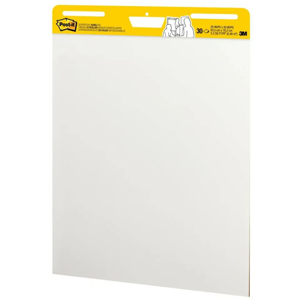 Post-it Super Sticky Easel Pads, 25" x 30", 8 Pads, 30 Sheets/Pad, School Supplies for Classrooms, White, 559VAD8PK