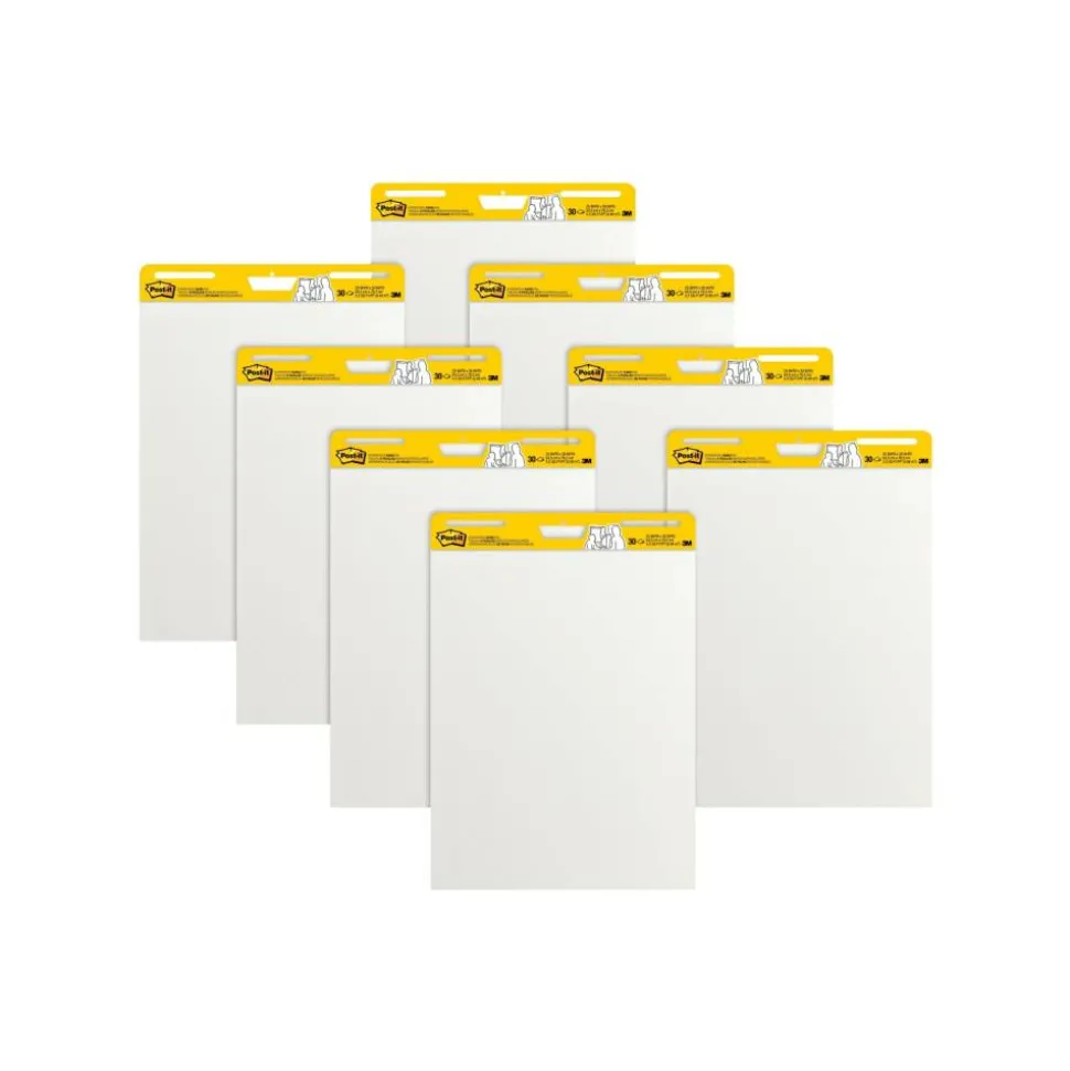 Post-it Super Sticky Easel Pads, 25" x 30", 8 Pads, 30 Sheets/Pad, School Supplies for Classrooms, White, 559VAD8PK