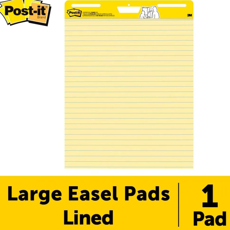 Post-it Super Sticky Easel Pad, 25 in x 30 in, 1 Pad, 30 Sheets/Pad, Great for Virtual Teachers and Students, Yellow