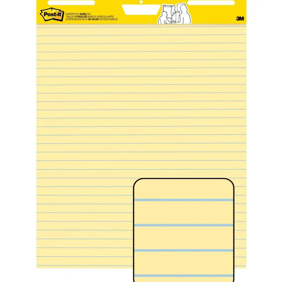 Post-it Super Sticky Easel Pad, 25 in x 30 in, 1 Pad, 30 Sheets/Pad, Great for Virtual Teachers and Students, Yellow