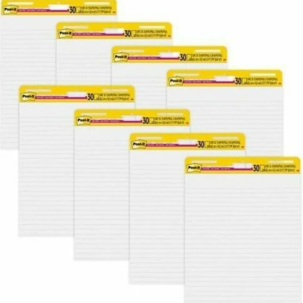 Post-it Super Sticky Easel Pads, 25" x 30", 8 Pads, 30 Sheets/Pad, School Supplies for Classrooms, White, 561WLVAD8PK