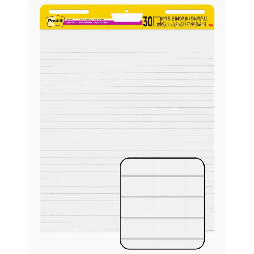 Post-it Super Sticky Easel Pads, 25" x 30", 8 Pads, 30 Sheets/Pad, School Supplies for Classrooms, White, 561WLVAD8PK