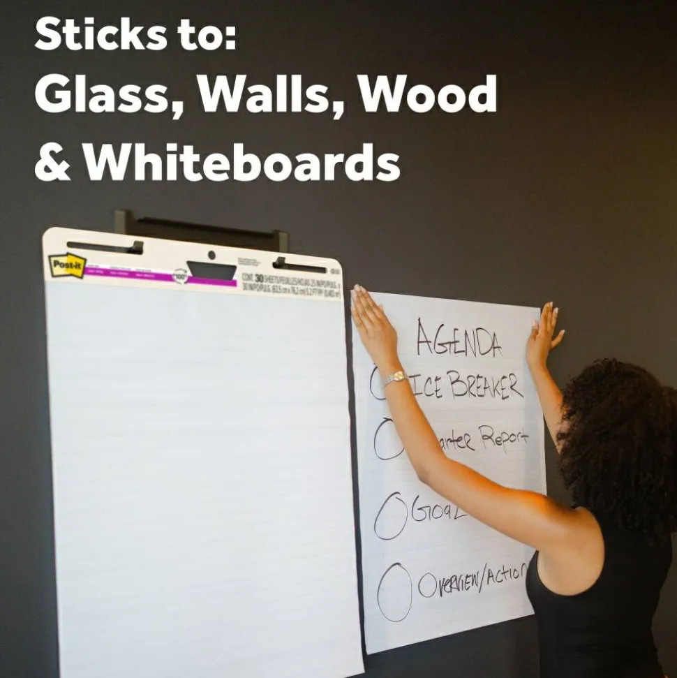 Post-it Super Sticky Easel Pads, 25" x 30", 8 Pads, 30 Sheets/Pad, 30% Recycled, School Supplies for Classrooms, White