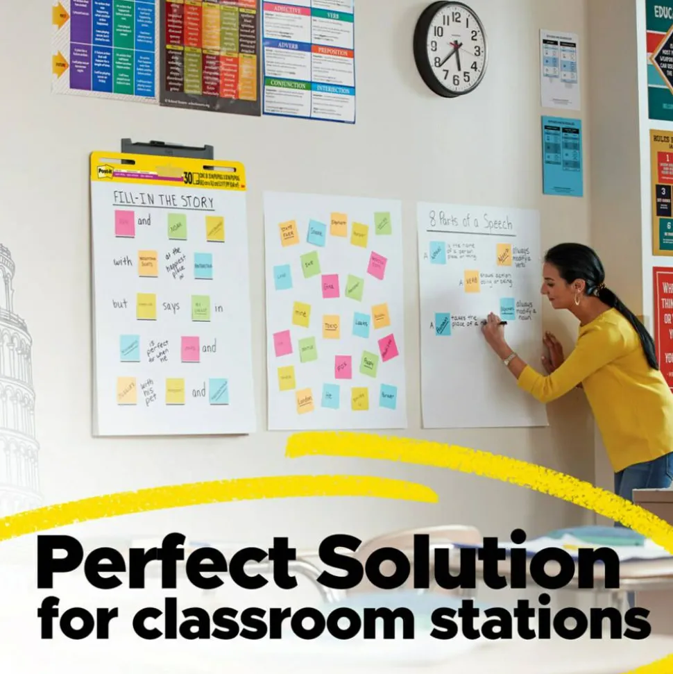Post-it Super Sticky Easel Pads, 25" x 30", 4 Pads, 30 Sheets/Pad, School Supplies for Classrooms, Blue Grid, White