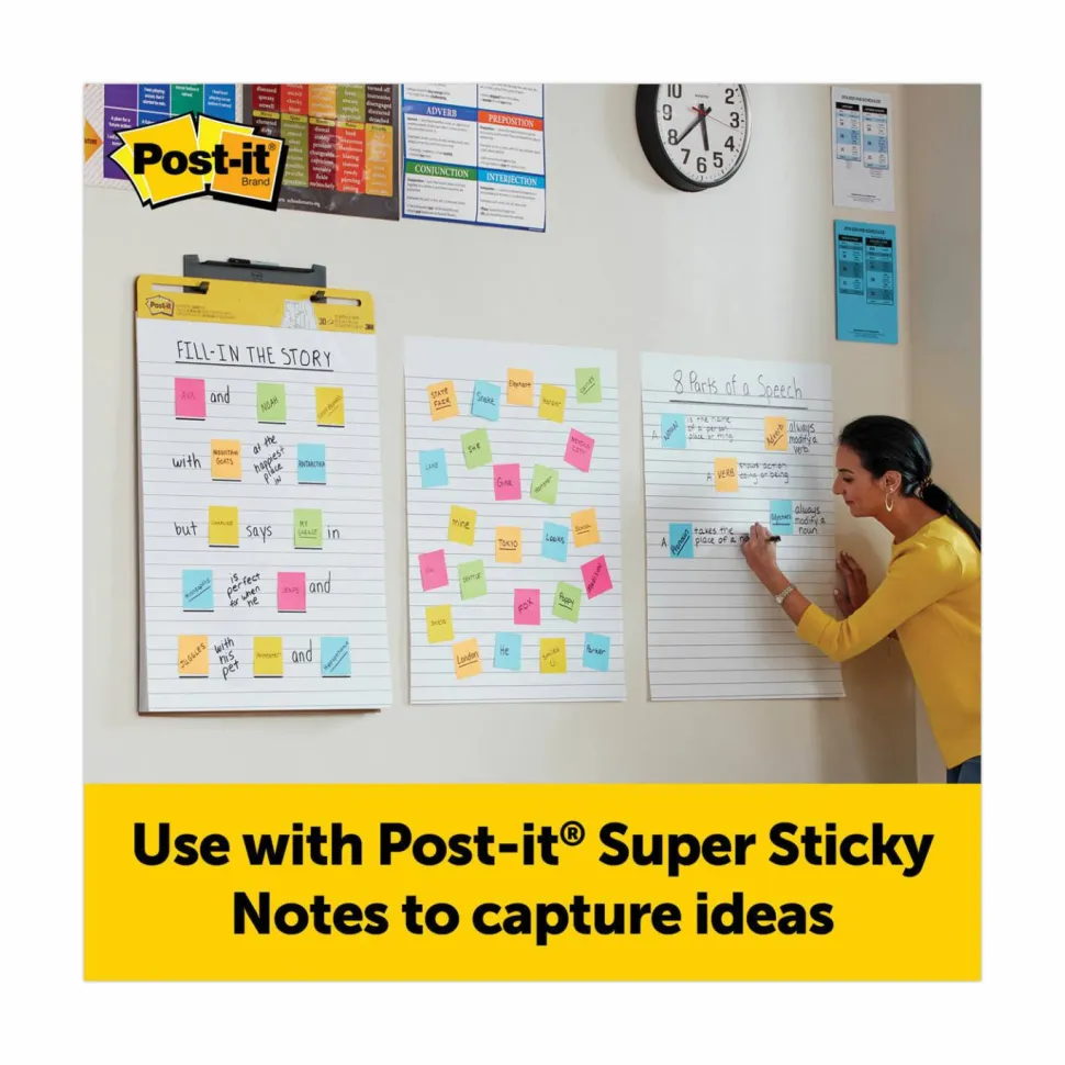 Post-it Super Sticky Easel Pads, 25" x 30", 2 Pads, 30 Sheets/Pad, Lined, School Supplies for Classrooms, White
