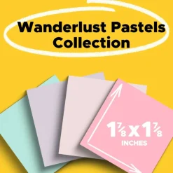 Post-it Super Sticky Mini Notes 622-18SSNRP-CP, Wanderlust Pastels, 1 7/8 in x 1 7/8 in, 100% PEFC
