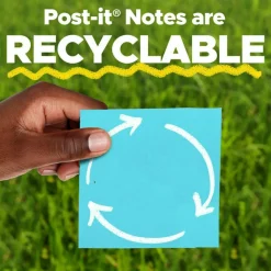 Post-it Super Sticky Notes, 12 Pads, 90 Sheets, 4 in x 4 in, 2x Sticking Power, School Supplies & Office Products - 67512SSCP