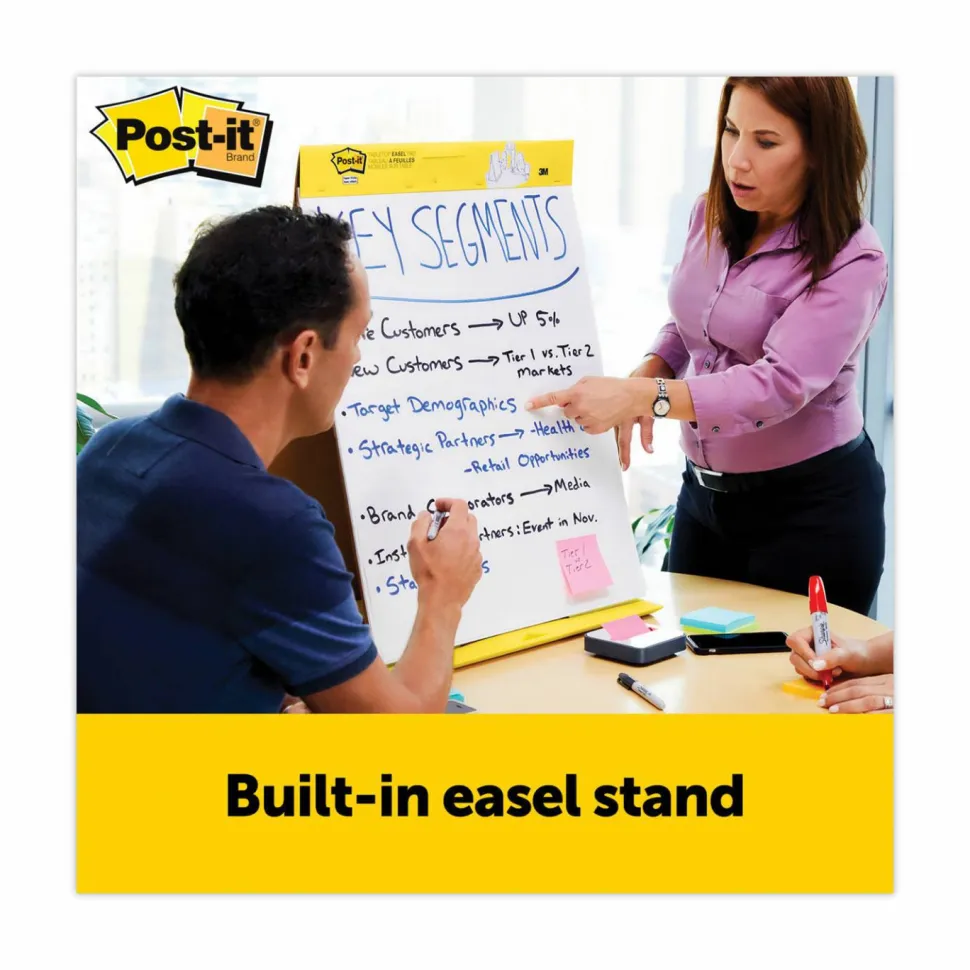 Post-it Super Sticky Tabletop Easel Pad, 20" x 23", 1 Pad, 20 Sheets/Pad, School Supplies for Classrooms, White