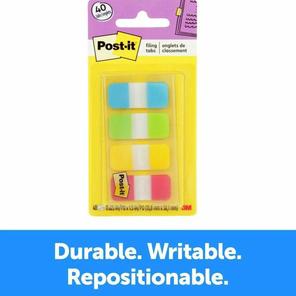 Post-it Tabs, .625 in. x 1.5 in., Pack of 40 Tabs