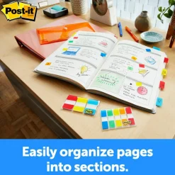 Post-it Tabs, 1 in. x 1.5 in., 1 Pack, 88 Tabs/Pack, Assorted Colors, School Supplies for Students, Tabs for Textbooks and Notebooks