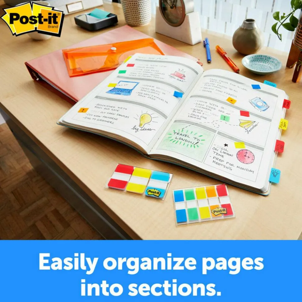 Post-it Tabs, 1 in. x 1.5 in., 1 Pack, 88 Tabs/Pack, Assorted Colors, School Supplies for Students, Tabs for Textbooks and Notebooks