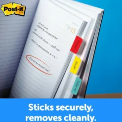 Post-it Tabs, 1 in. x 1.5 in., 1 Pack, 88 Tabs/Pack, Assorted Colors, School Supplies for Students, Tabs for Textbooks and Notebooks