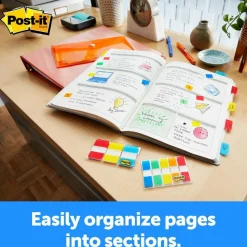 Post-it Tabs, 1 in. x 1.5 in., 1 Pack, 88 Tabs/Pack, Assorted Colors, School Supplies for Students, Tabs for Textbooks and Notebooks