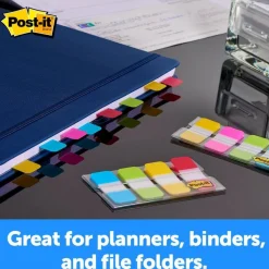 Post-it Tabs, 1 in. x 1.5 in., 1 Pack, 88 Tabs/Pack, Assorted Colors, Back to School Supplies for Students, Tabs for Textbooks and Notebooks