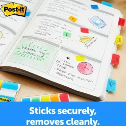 Post-it Tabs, 1 in. x 1.5 in., 1 Pack, 88 Tabs/Pack, Assorted Colors, Back to School Supplies for Students, Tabs for Textbooks and Notebooks